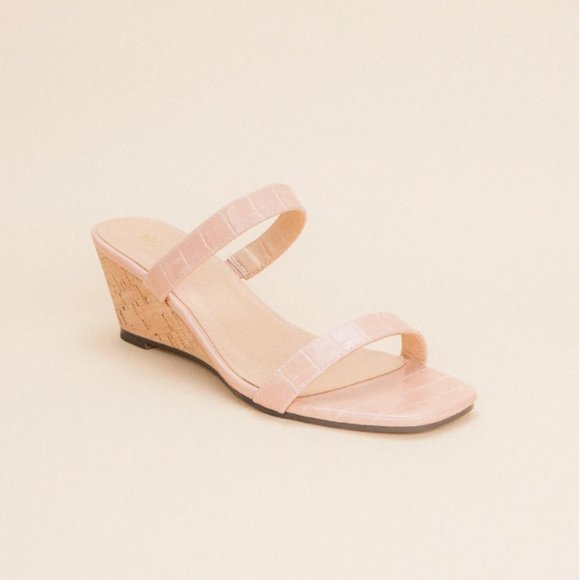 Mi.iM Shoes - THIN FAUX-CROCODILE STRAPS TOP A DOUBLE-BAND SANDA